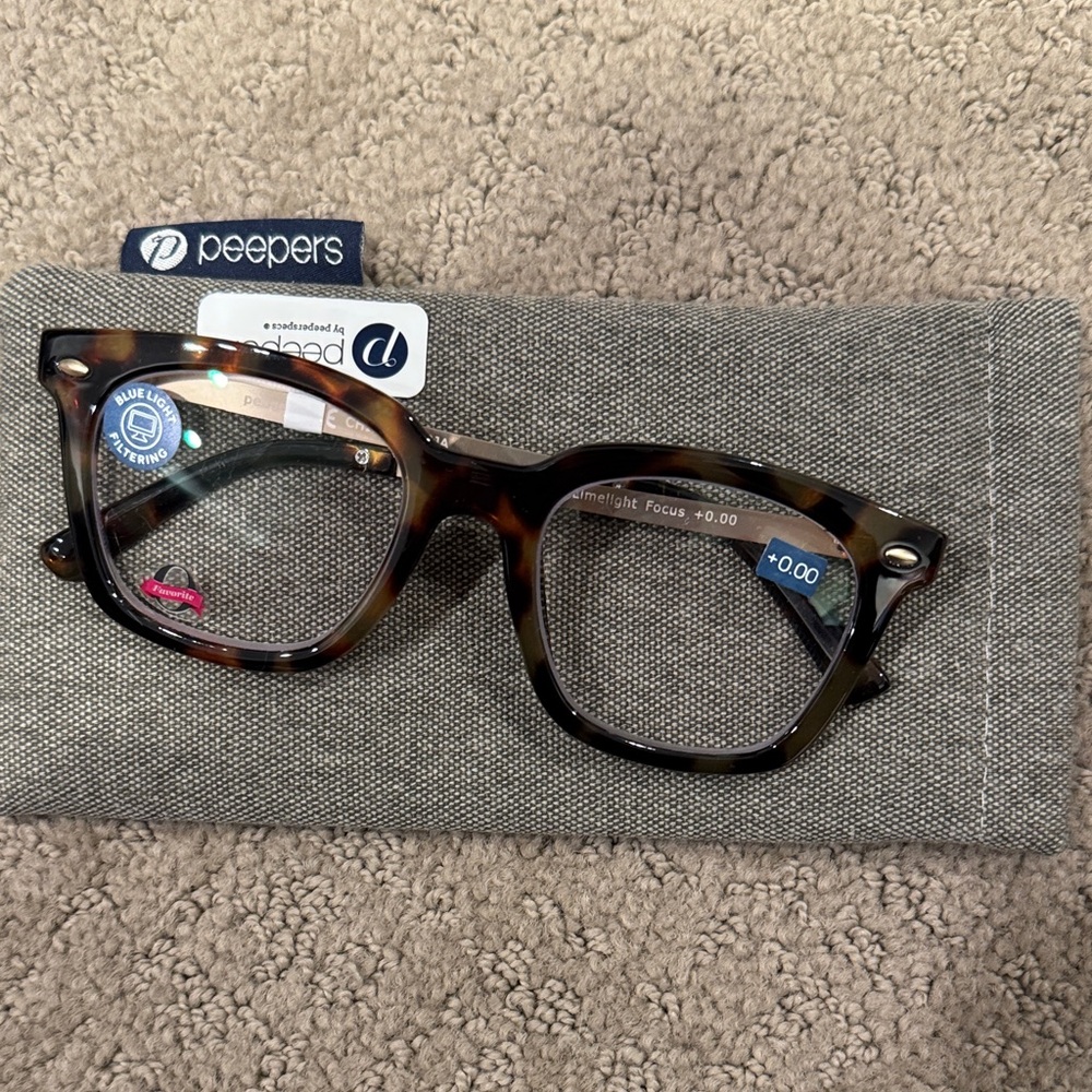 Peepers Tortoise Shell Glasses - Blue Light Filtering No correction.  NWT
